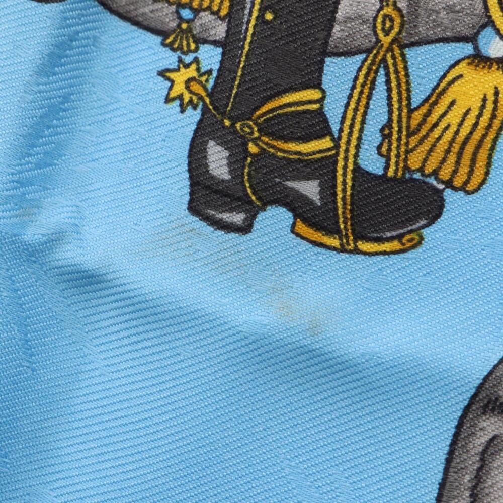 HERMES Blue Silk Scarf - Picture 4 of 4